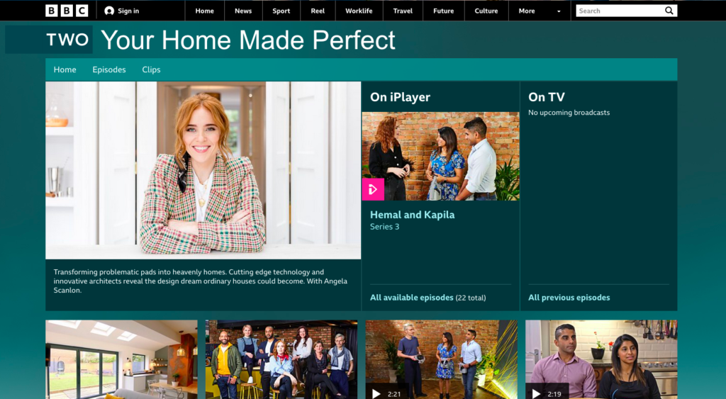 Screenshot of Your Home Made Perfect on BBC2