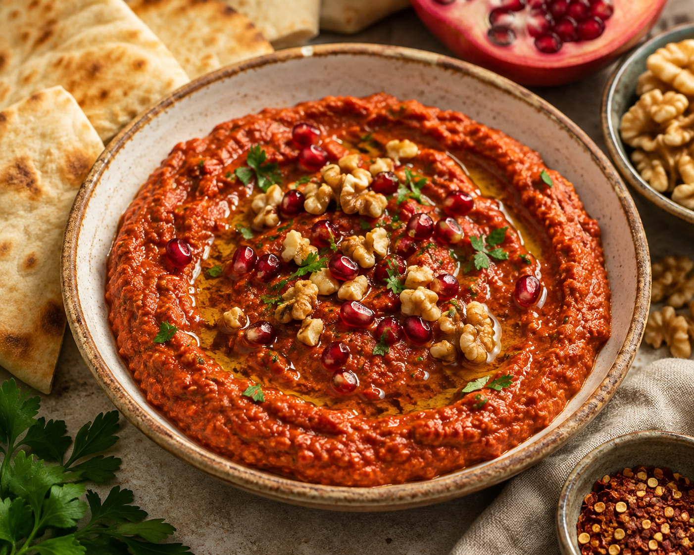 Mahumarra (Walnut, Red Pepper & Pomegranate Dip)